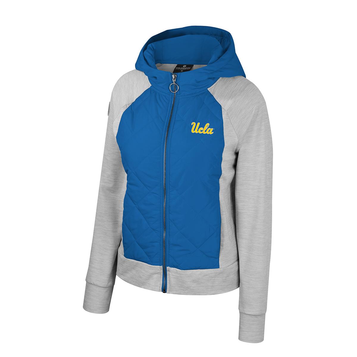 UCLA Women's Script Color Block Full Zip Hoodie